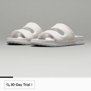 Lululemon rest feel sandals slides. Silver ice size 8.